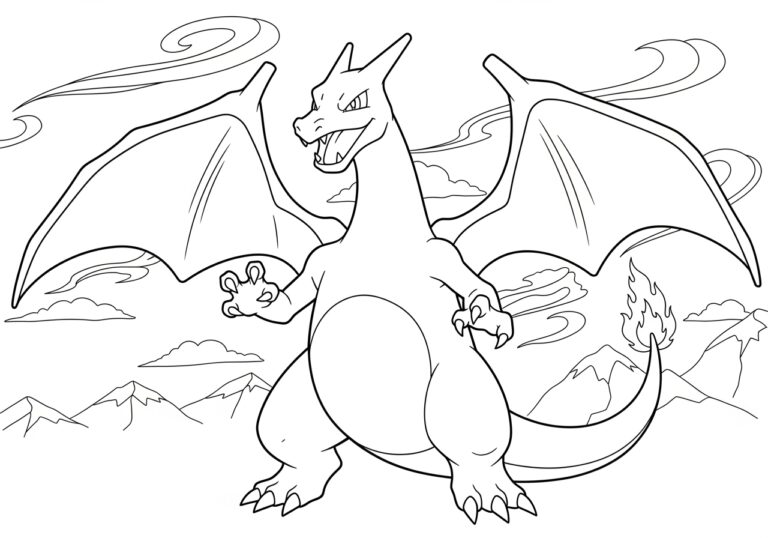 Mega Charizard Y Coloring Page to Print and Color Mega Charizard Y Coloring Page to Print and Color