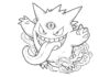 Mega Gengar Coloring Page to Print Out and Color