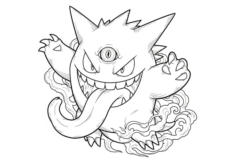 Mega Gengar Coloring Page to Print Out and Color Mega Gengar Coloring Page to Print Out and Color