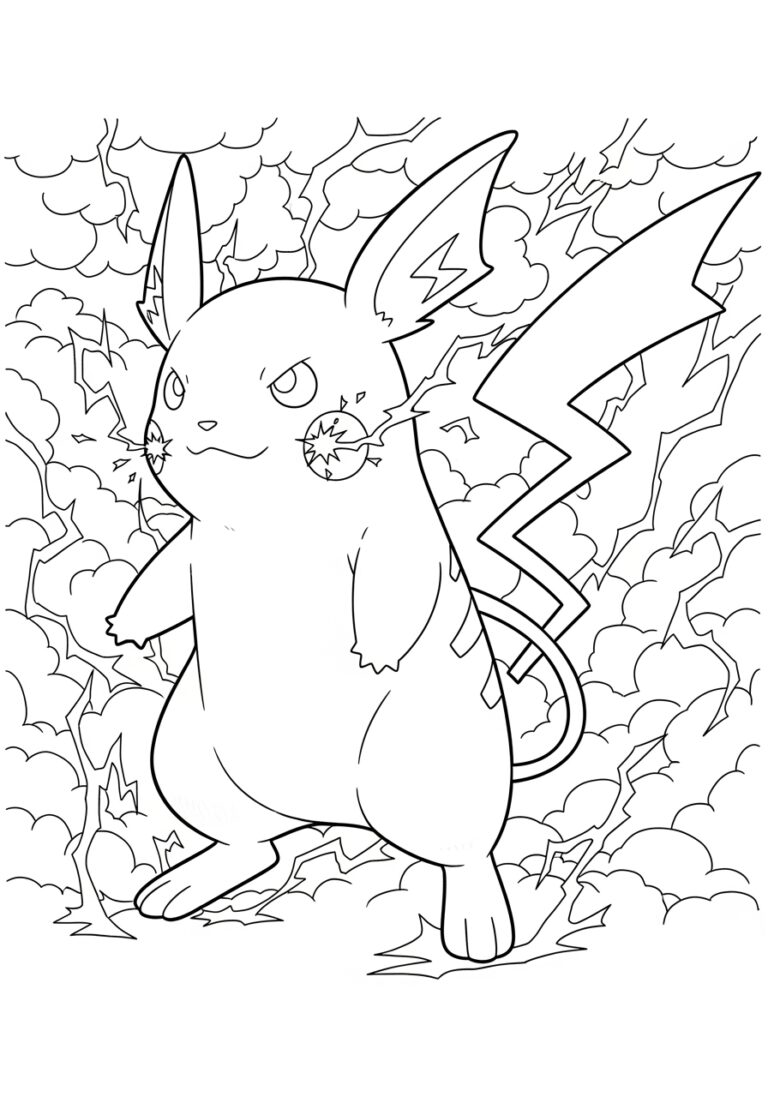 Mega Raichu Coloring Page to Print Out and Color Mega Raichu Coloring Page to Print Out and Color