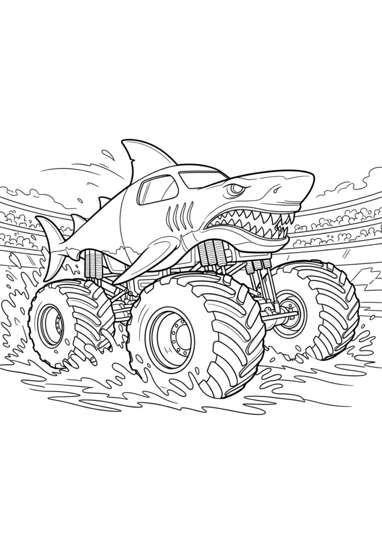 Megalodon Monster Jam Coloring Page