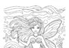 Mermaid Fairy Princess Coloring Page