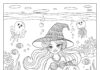 Mermaid Halloween Coloring Page to Print and Color