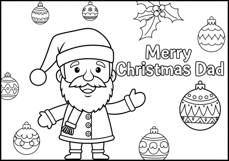 Merry Christmas Dad Coloring Page Merry Christmas Dad Coloring Page