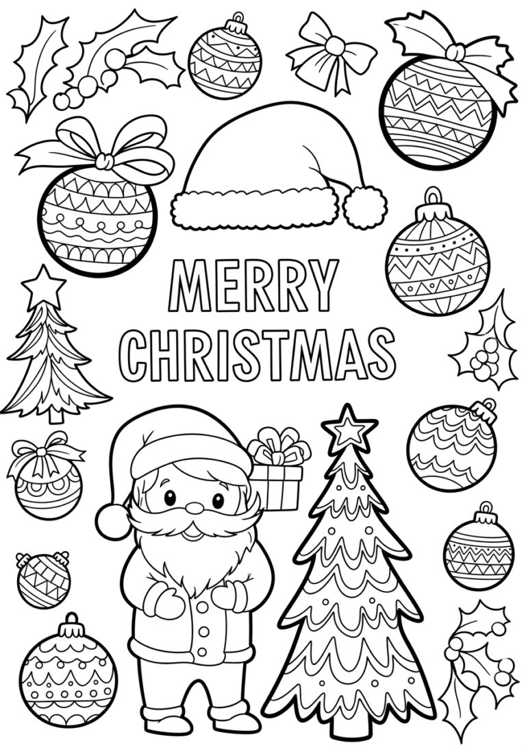 Merry Christmas Image Coloring Page Merry Christmas Image Coloring Page
