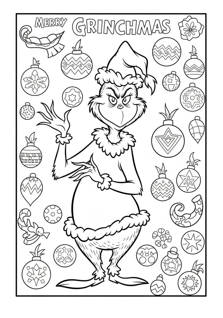 Merry Grinchmas Coloring Page Merry Grinchmas Coloring Page