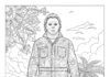 Michael Myers Beach Summer Vacation Coloring Page