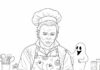 Michael Myers Chef Apron Baking Cookies Coloring Page