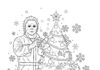 Michael Myers Decorating a Christmas Tree Coloring Page