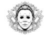 Michael Myers Mask Close-Up Coloring Page