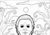 Michael Myers No Blood Kid-Friendly Coloring Page
