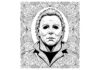 Michael Myers Pumpkin Carving Stencil Look Coloring Page