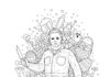 Michael Myers with Bunny Ears Easter Coloring Page