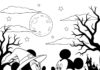 Mickey and Minnie Halloween Coloring Page