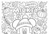Mickey Mouse Fall Coloring Page