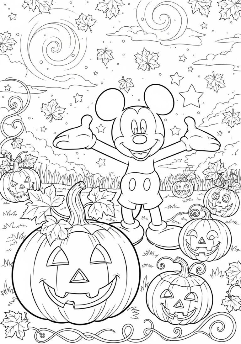 Mickey Mouse Pumpkin Coloring Page
