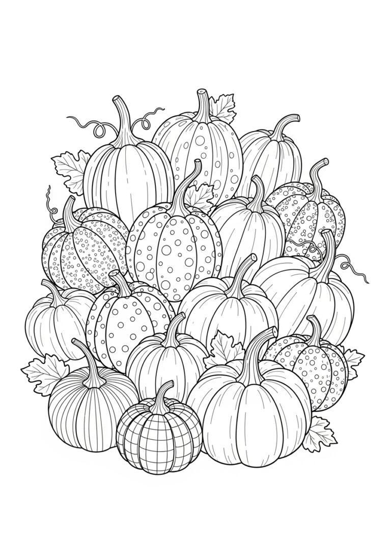 Mini Pumpkin Coloring Page to Print Out and Color Mini Pumpkin Coloring Page to Print Out and Color