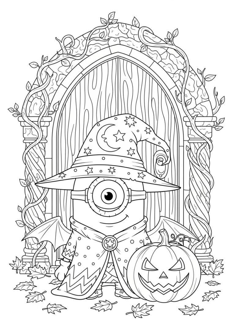 Minion Halloween Coloring Page Minion Halloween Coloring Page