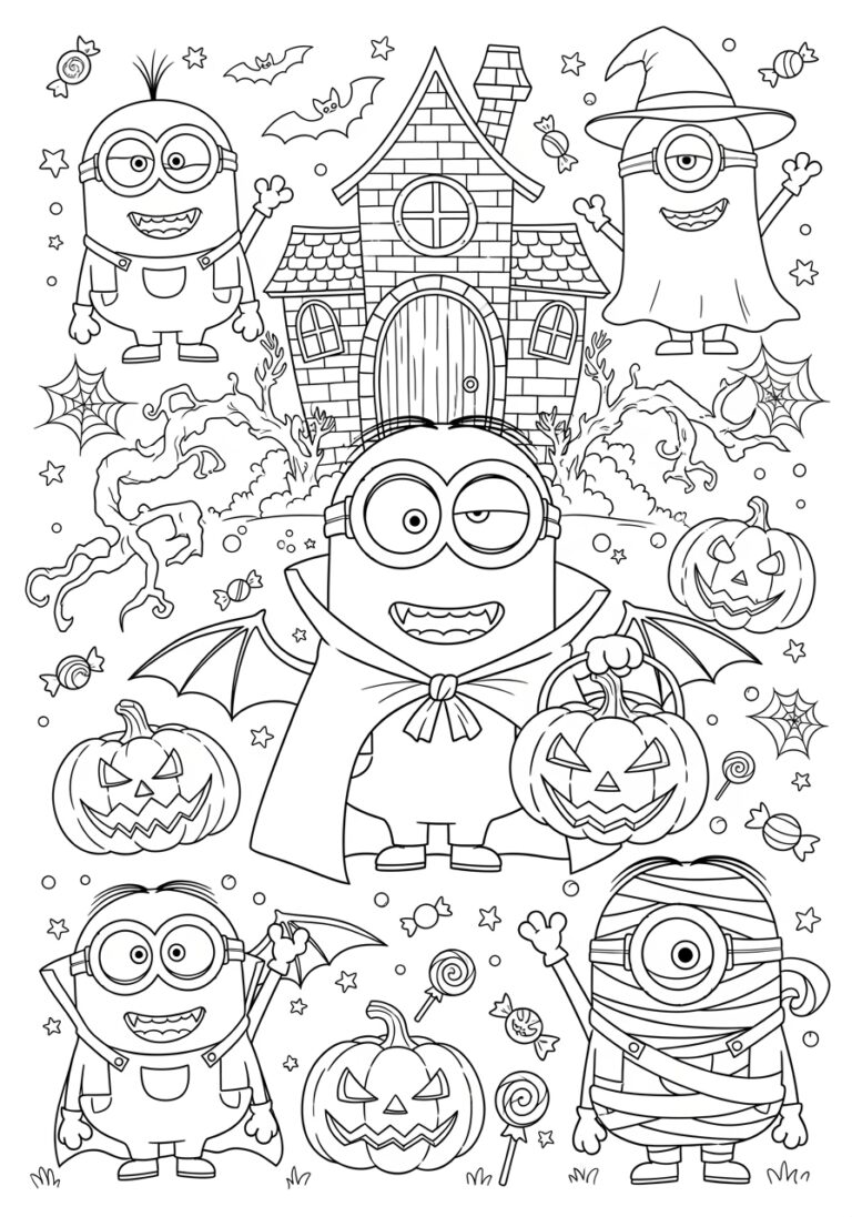 Minion Halloween Coloring Page Printable Minion Halloween Coloring Page Printable