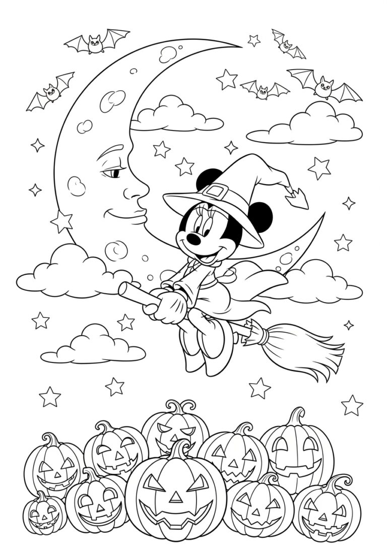 Minnie Mouse Pumpkin Coloring Page