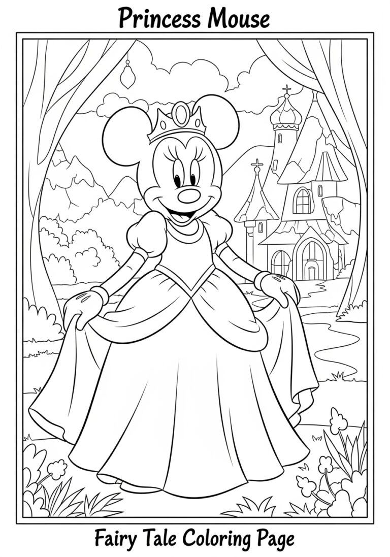 Minnie Princess Coloring Page Minnie Princess Coloring Page