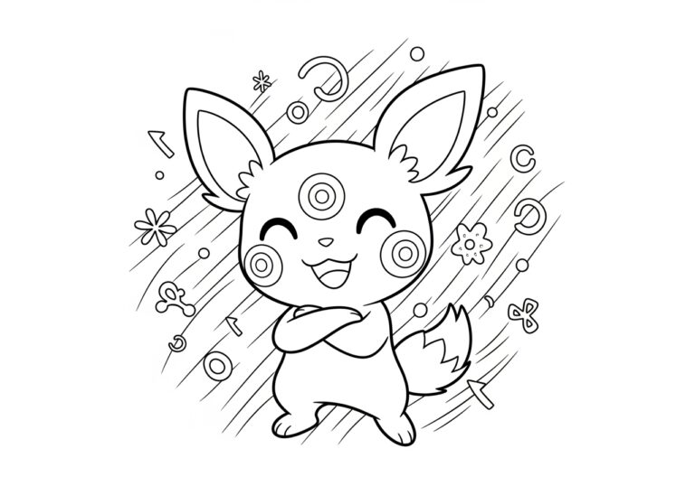 Minun Coloring Page to Print Out and Color Minun Coloring Page to Print Out and Color