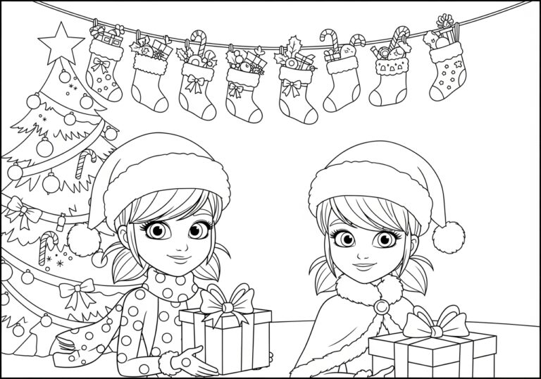 Miraculous Ladybug Christmas Coloring Page Miraculous Ladybug Christmas Coloring Page