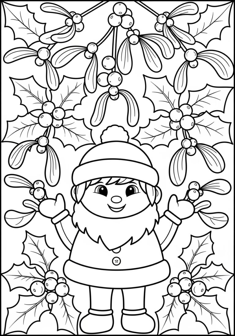 Mistletoe Coloring Page