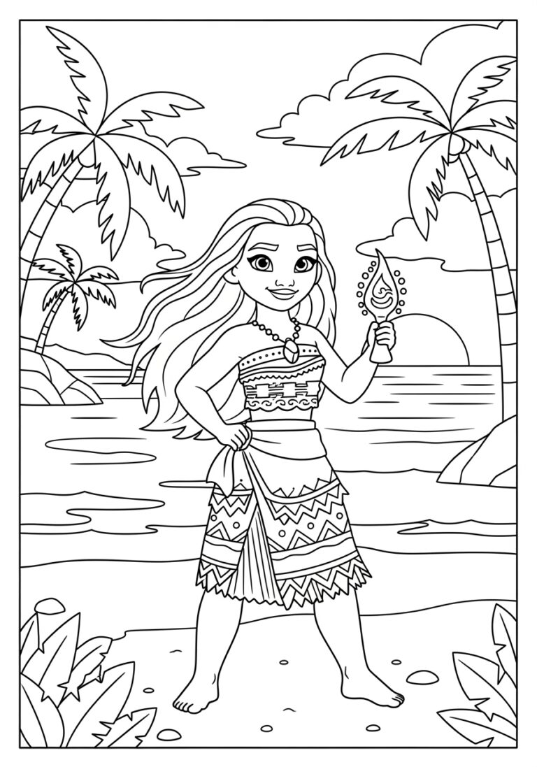 Moana Color Page