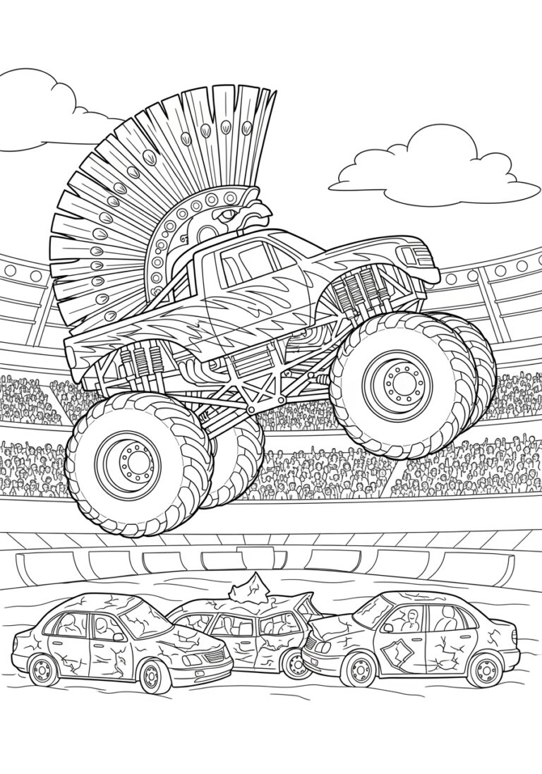 Mohawk Warrior Monster Jam Coloring Page