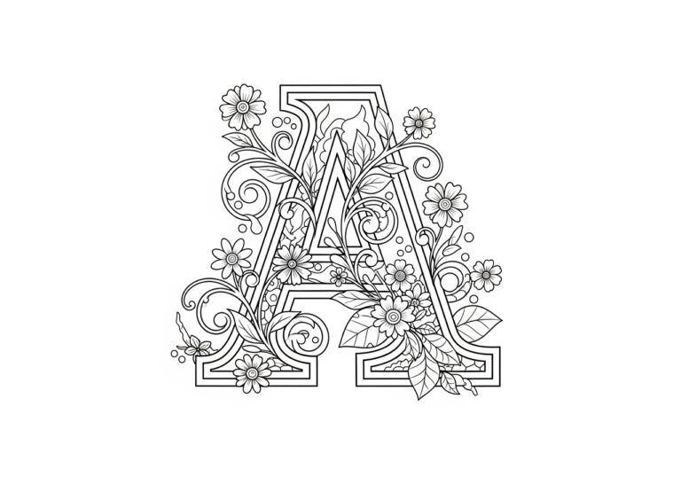 Monogram Letter Ornament Coloring Page Monogram Letter Ornament Coloring Page