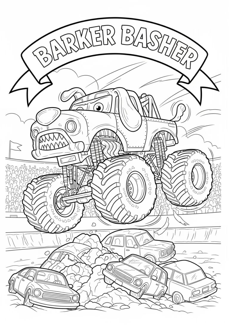 Monster Mutt Monster Truck Coloring Page