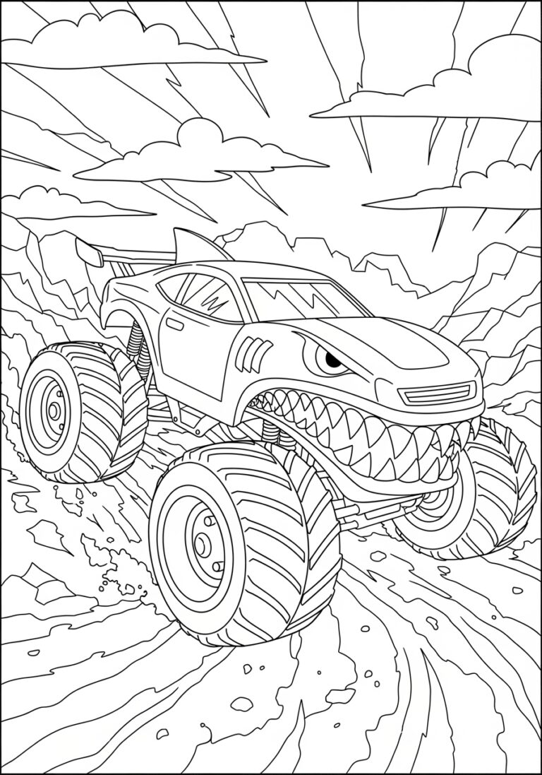Monster Truck Image to Print Out and Color