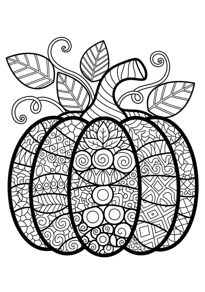Hojas para colorear de calabazas para niños y adultos (PDF gratis)
