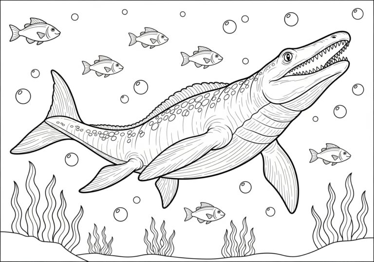 Mosasaurus Coloring Page to Print Out and Color Mosasaurus Coloring Page to Print Out and Color