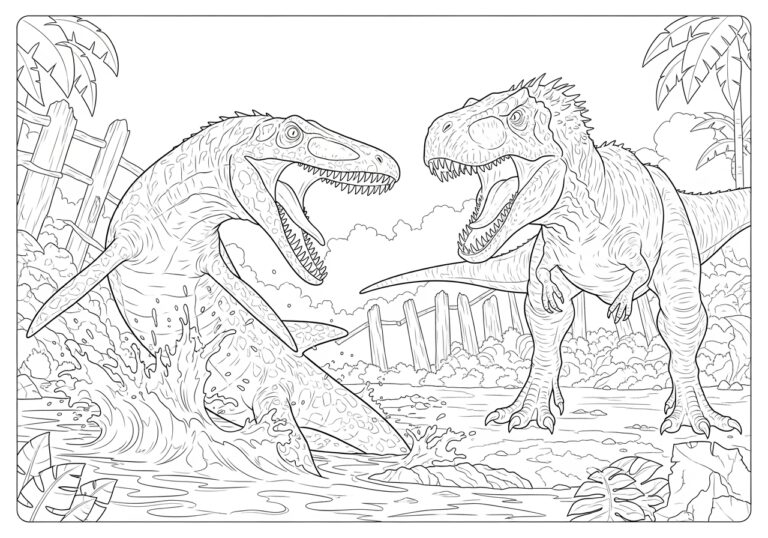 Mosasaurus Indominus Rex Jurassic World Coloring P…
