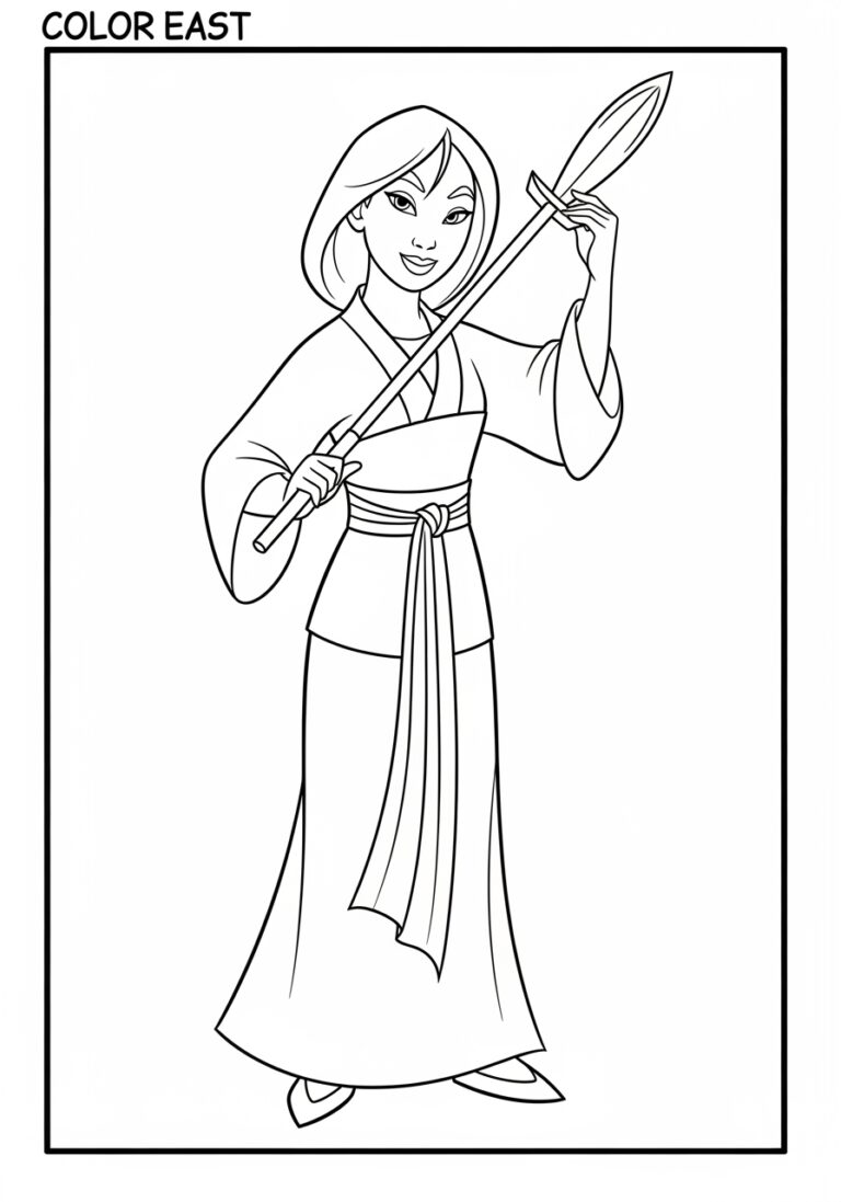 Mulan Coloring Page Mulan Coloring Page