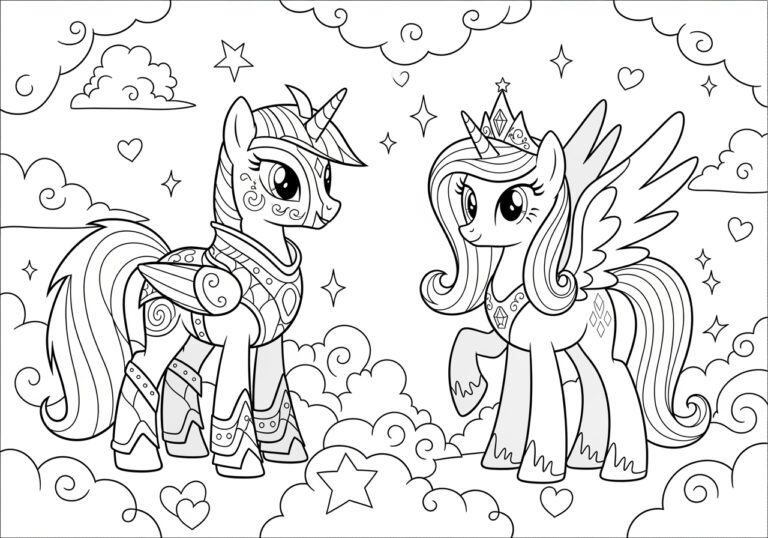My Little Pony Coloring Page: Princess Cadence and Shining Armor My Little Pony Coloring Page: Princess Cadence and Shining Armor