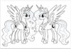 My Little Pony Coloring Page: Princess Celestia and Luna