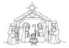 Nativity Set Coloring Page