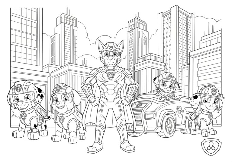 New Paw Patrol Movie Coloring Page New Paw Patrol Movie Coloring Page