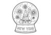 New Year’s Fireworks Snow Globe Coloring Page