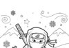 Ninja Snowman Coloring Page Stealth Pose