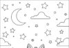 Nocturnal Sky with Stars Bat Coloring Page