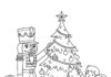 Nutcracker Decorating a Tree Coloring Page