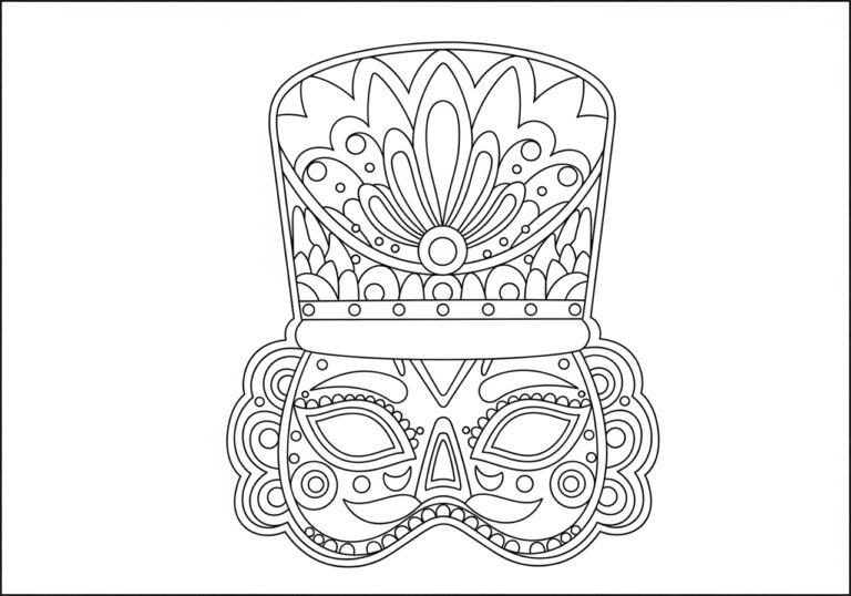 Nutcracker Mask Cutout Coloring Page Nutcracker Mask Cutout Coloring Page