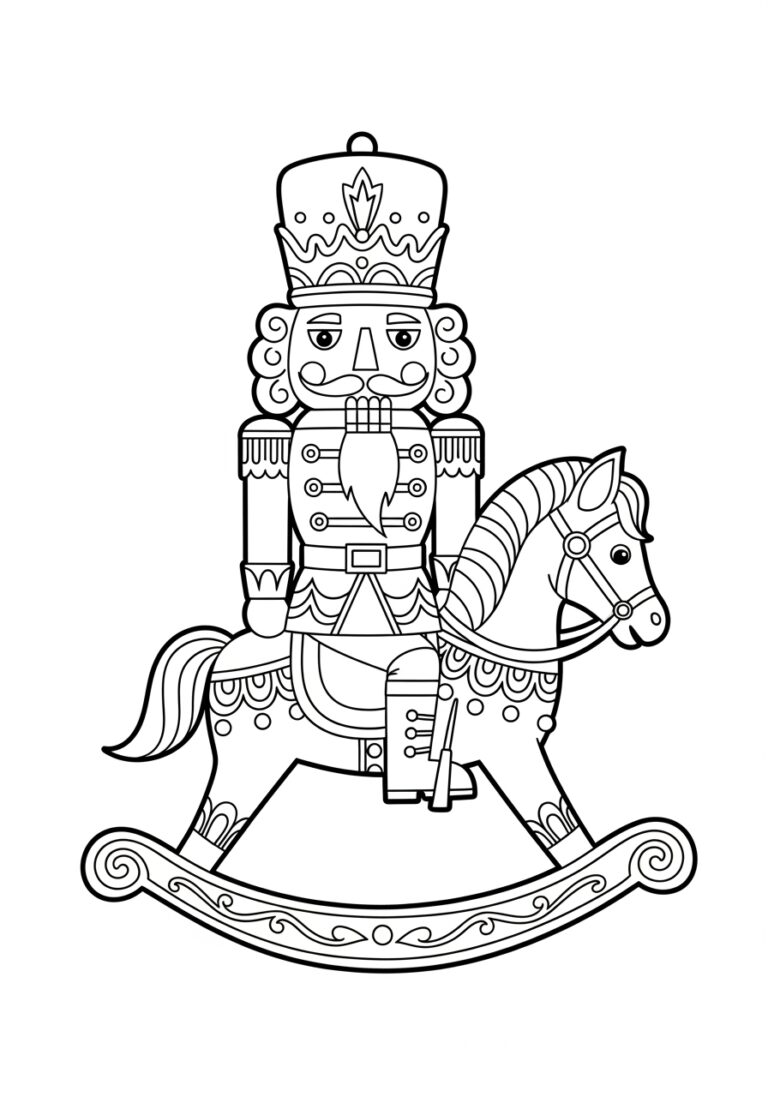 Nutcracker Riding a Rocking Horse Coloring Page Nutcracker Riding a Rocking Horse Coloring Page