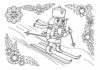 Nutcracker Skiing Downhill Coloring Page