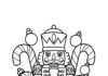Nutcracker with Candy Cane Coloring Page