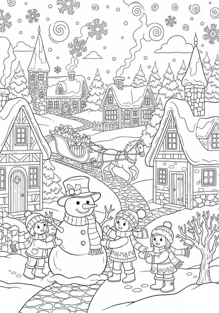 Old Fashioned Christmas Coloring Page Old Fashioned Christmas Coloring Page